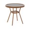 Merrick Lane Celia Bistro Style Table with Tempered Glass Top, PE Rattan, and Bamboo Finished Metal Frame for Indoor/Outdoor Use